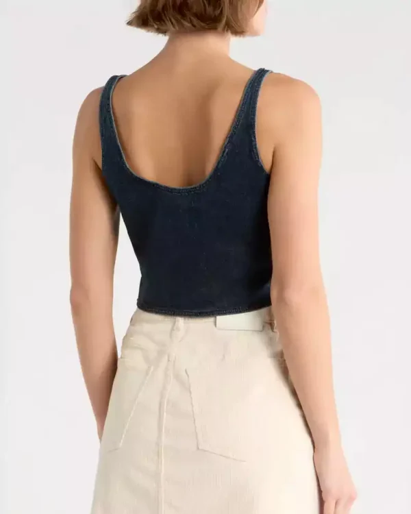 Denim crop tank top