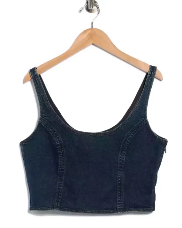 Denim crop tank top