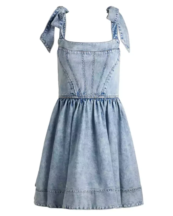 Denim dress flared