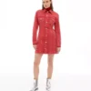 Denim dress red
