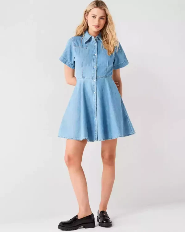 Denim flare dress