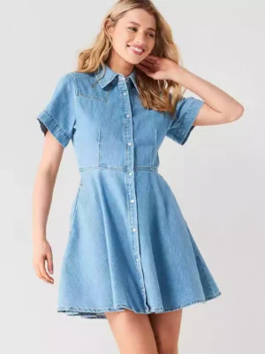 Denim flare dress