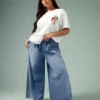 Denim flowy pants