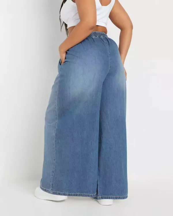 Denim flowy pants