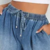 Denim flowy pants