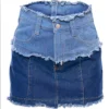 Denim fringe skirt