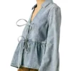 Denim front tie top
