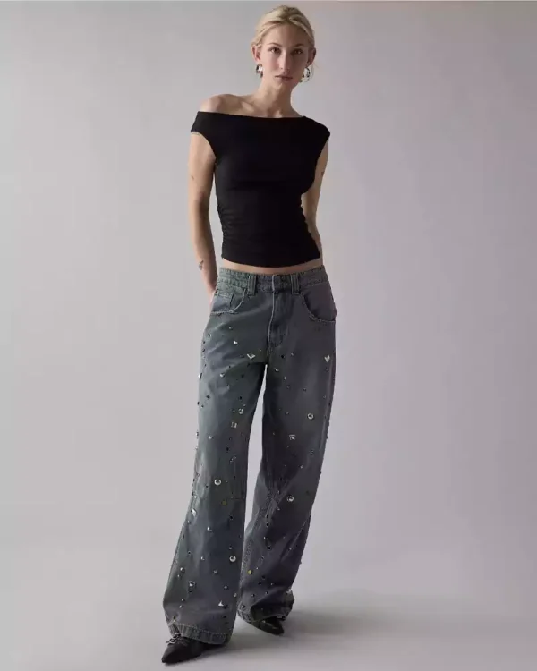 Denim grey baggy jeans