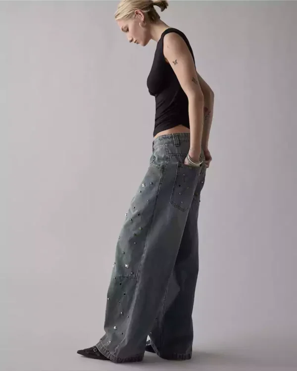 Denim grey baggy jeans