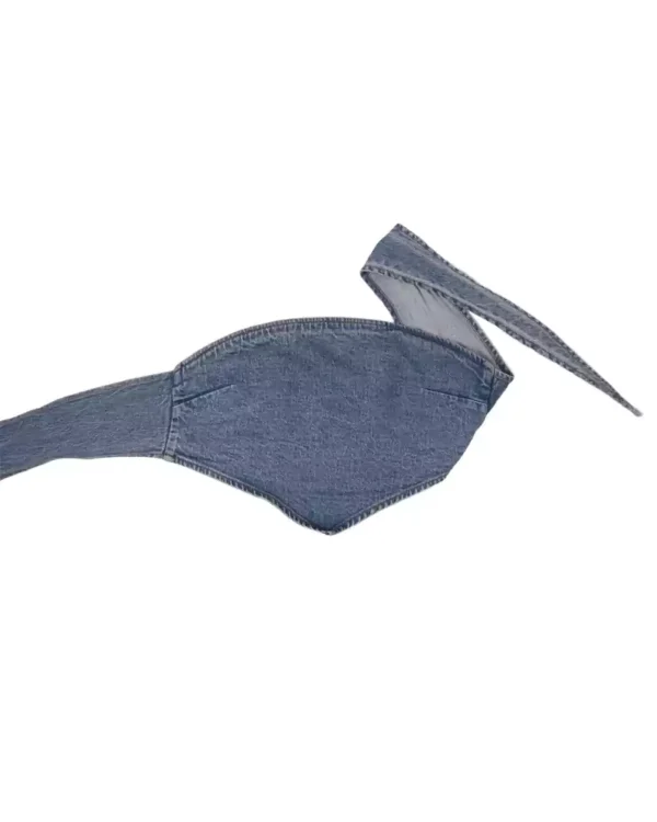 Denim halter tie top