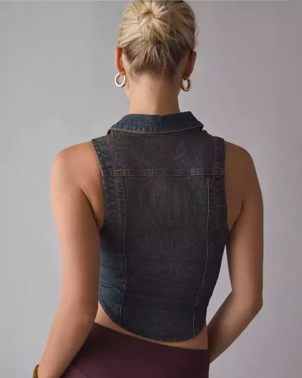 Denim halter vest