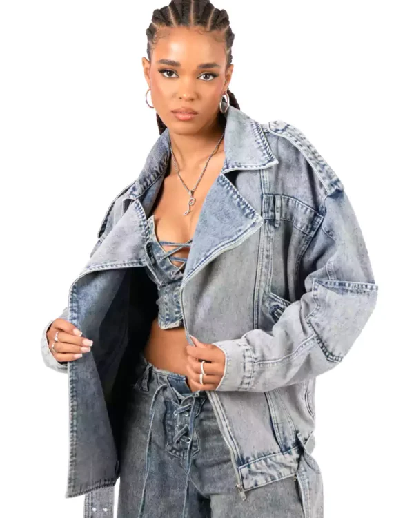 Denim jacket for motorcycle riding