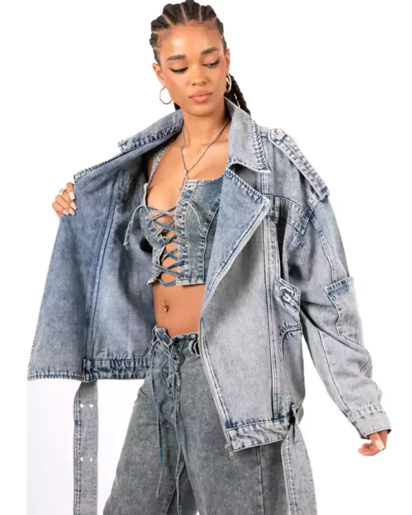 Denim jacket for motorcycle riding
