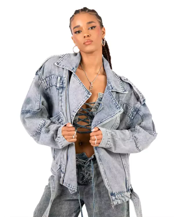 Denim jacket for motorcycle riding
