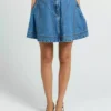 Denim jean mini skirt