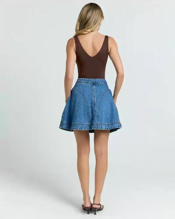 Denim jean mini skirt