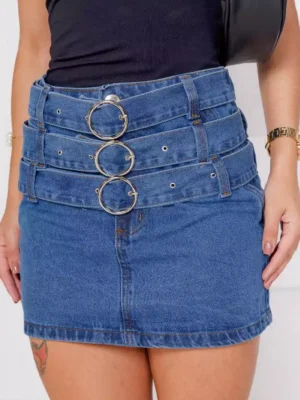Denim layered skirt