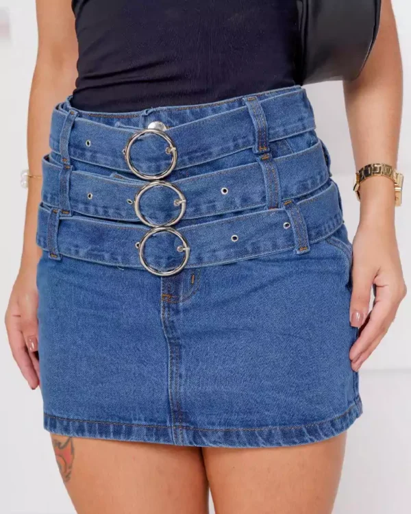 Denim layered skirt