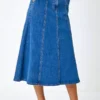 Denim midi skirts