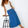 Denim midi skirts