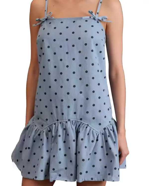 Denim mini dress halter