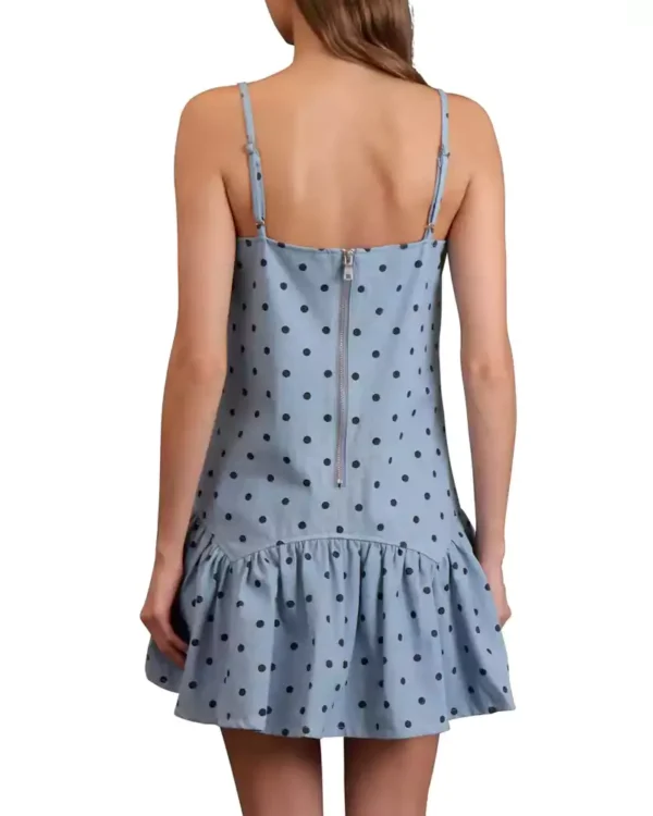 Denim mini dress halter