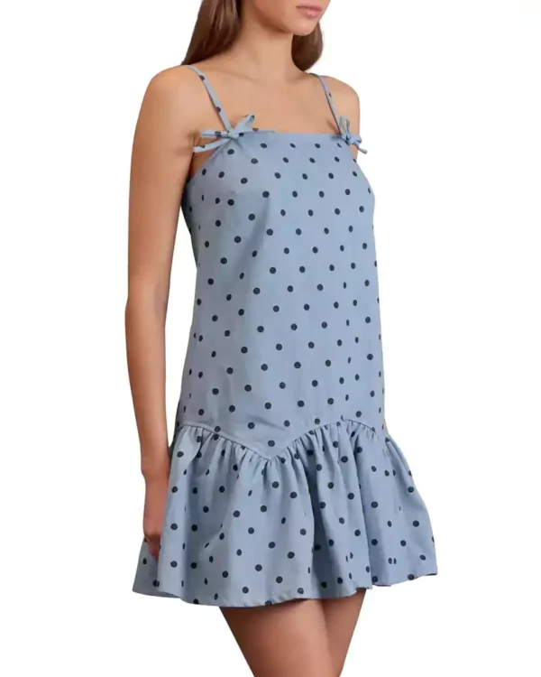 Denim mini dress halter