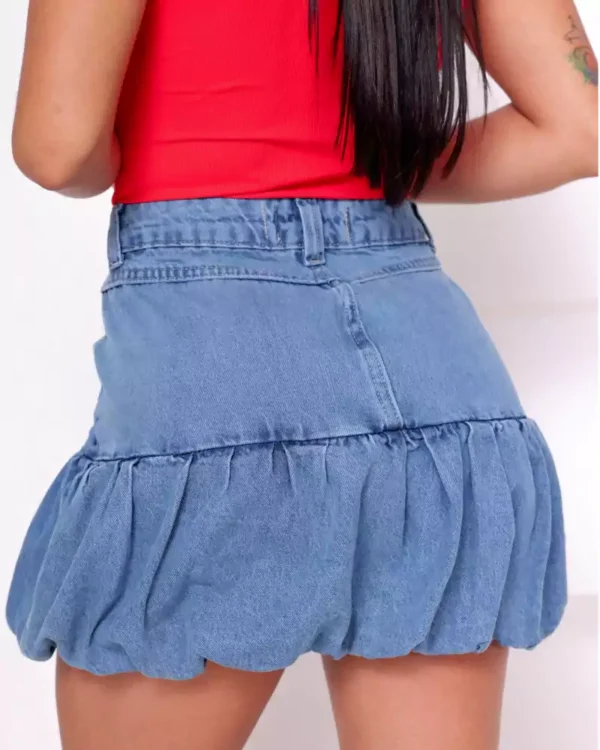 Denim mini skirt mid rise