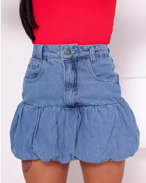Denim mini skirt mid rise