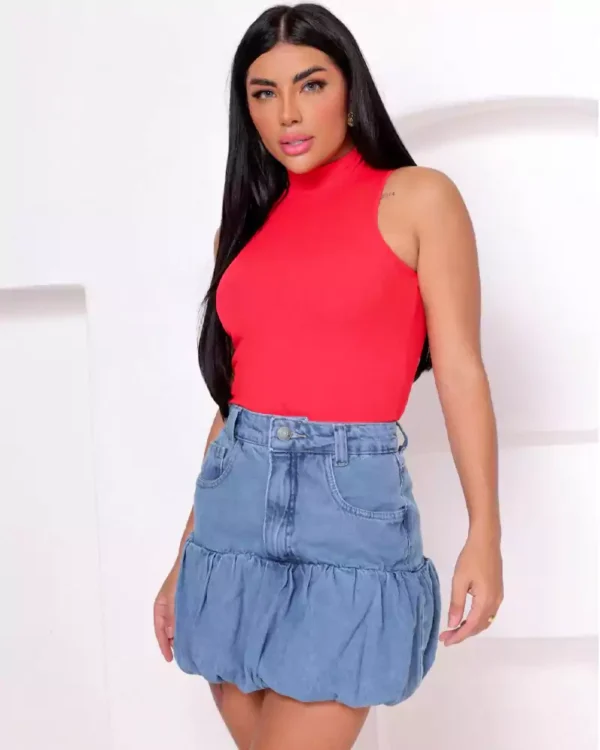 Denim mini skirt mid rise