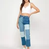 Denim patchwork jeans