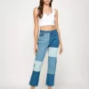 Denim patchwork jeans