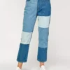 Denim patchwork jeans