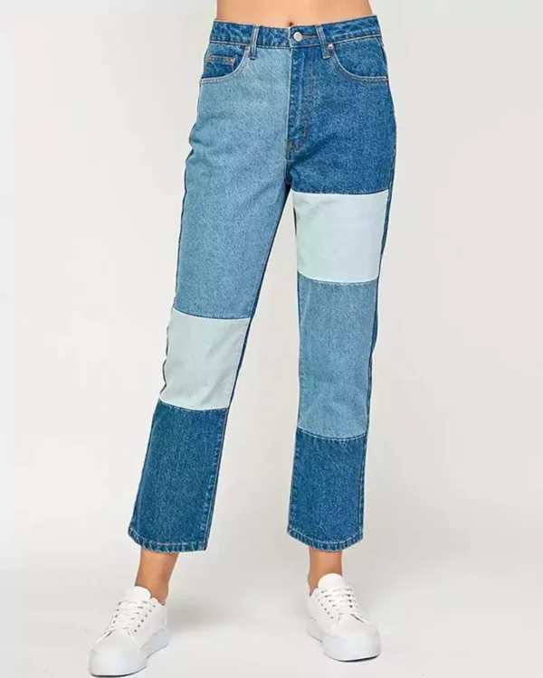 Denim patchwork jeans
