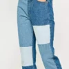 Denim patchwork jeans