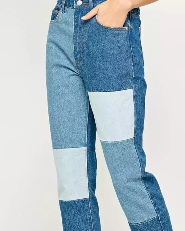 Denim patchwork jeans