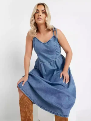 Denim plus size dresses