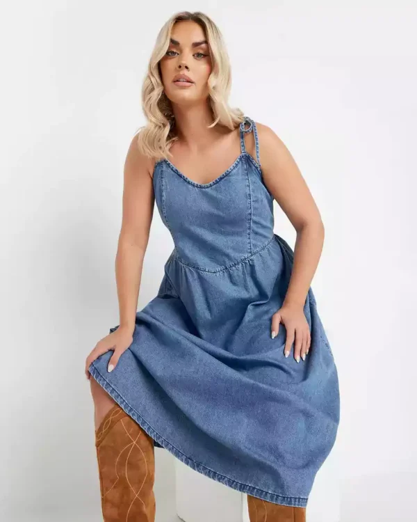 Denim plus size dresses