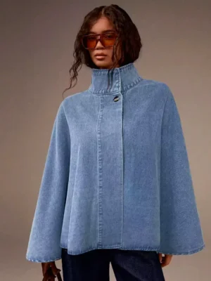 Denim poncho