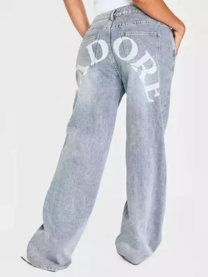 Denim printed jeans