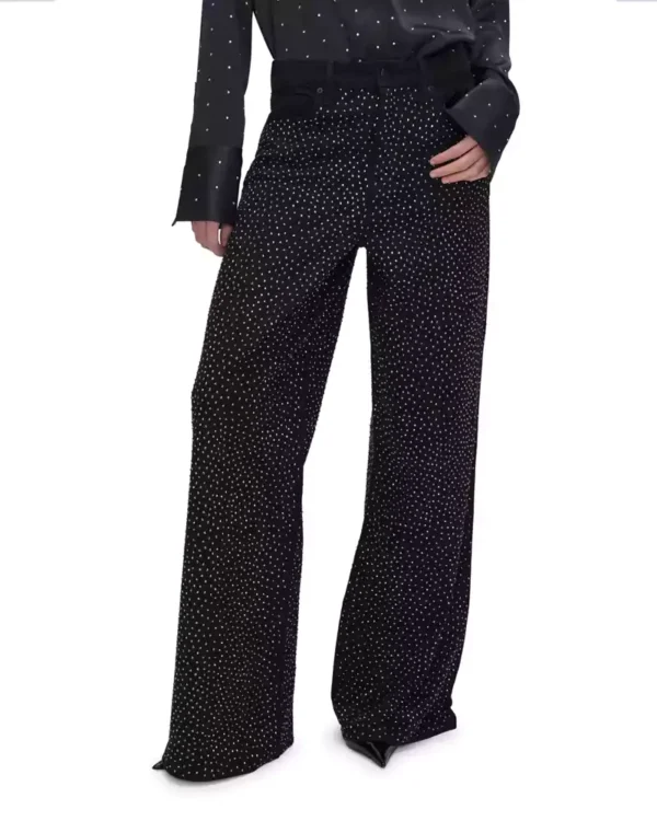 Denim rhinestone jeans