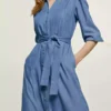 Denim shirt dress maxi