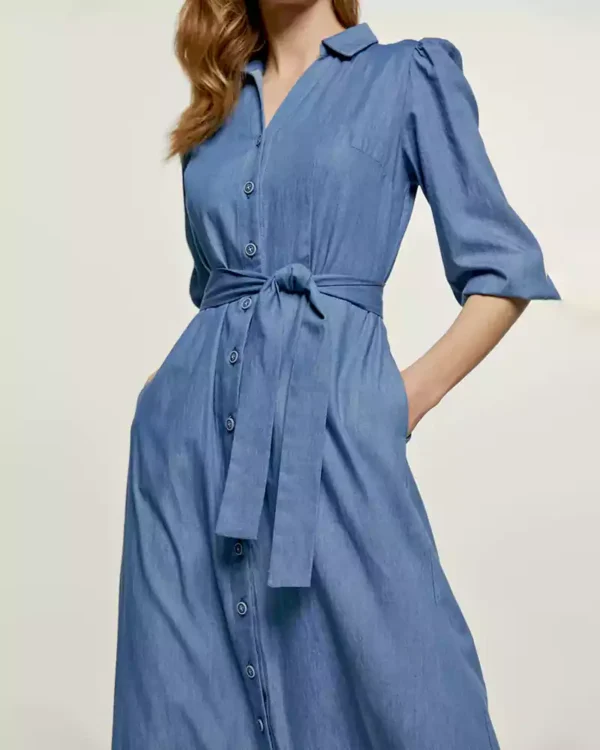 Denim shirt dress maxi