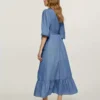 Denim shirt dress maxi