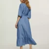 Denim shirt dress maxi