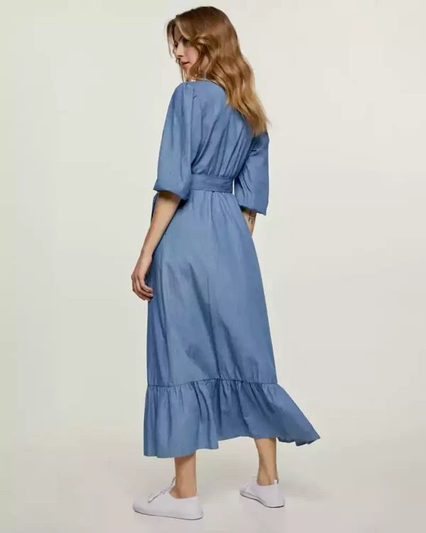 Denim shirt dress maxi