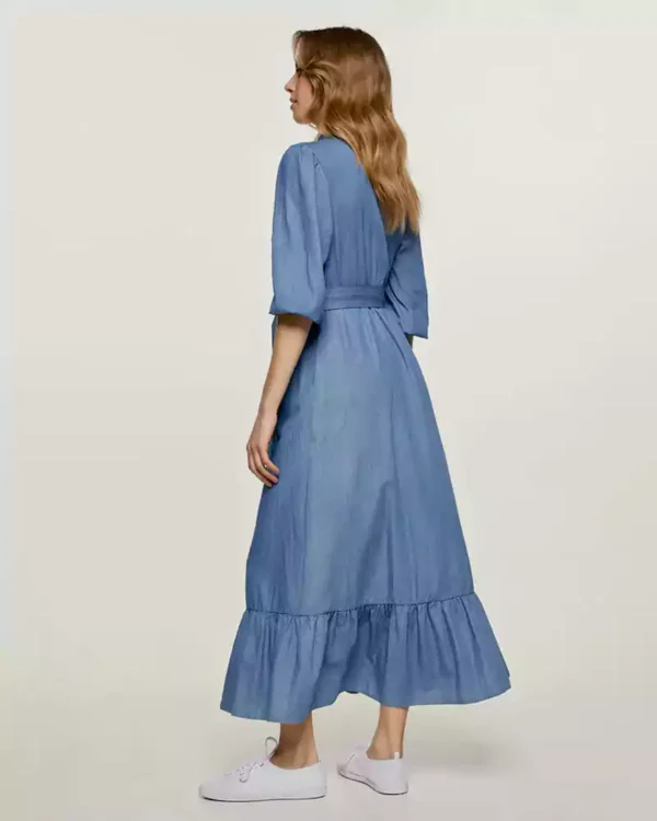 Denim shirt dress maxi