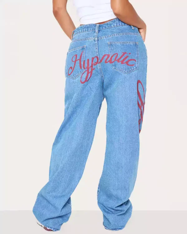 Denim straight jeans