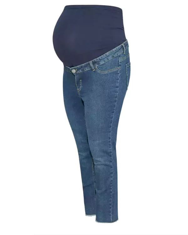 Denim straight leg jeans for women