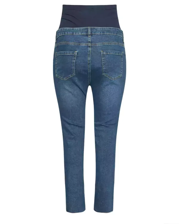 Denim straight leg jeans for women